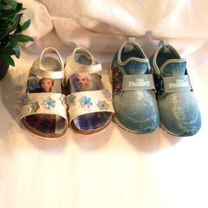 Disney Frozen Girls 2 Pair Bundle Sneakers/Sandals